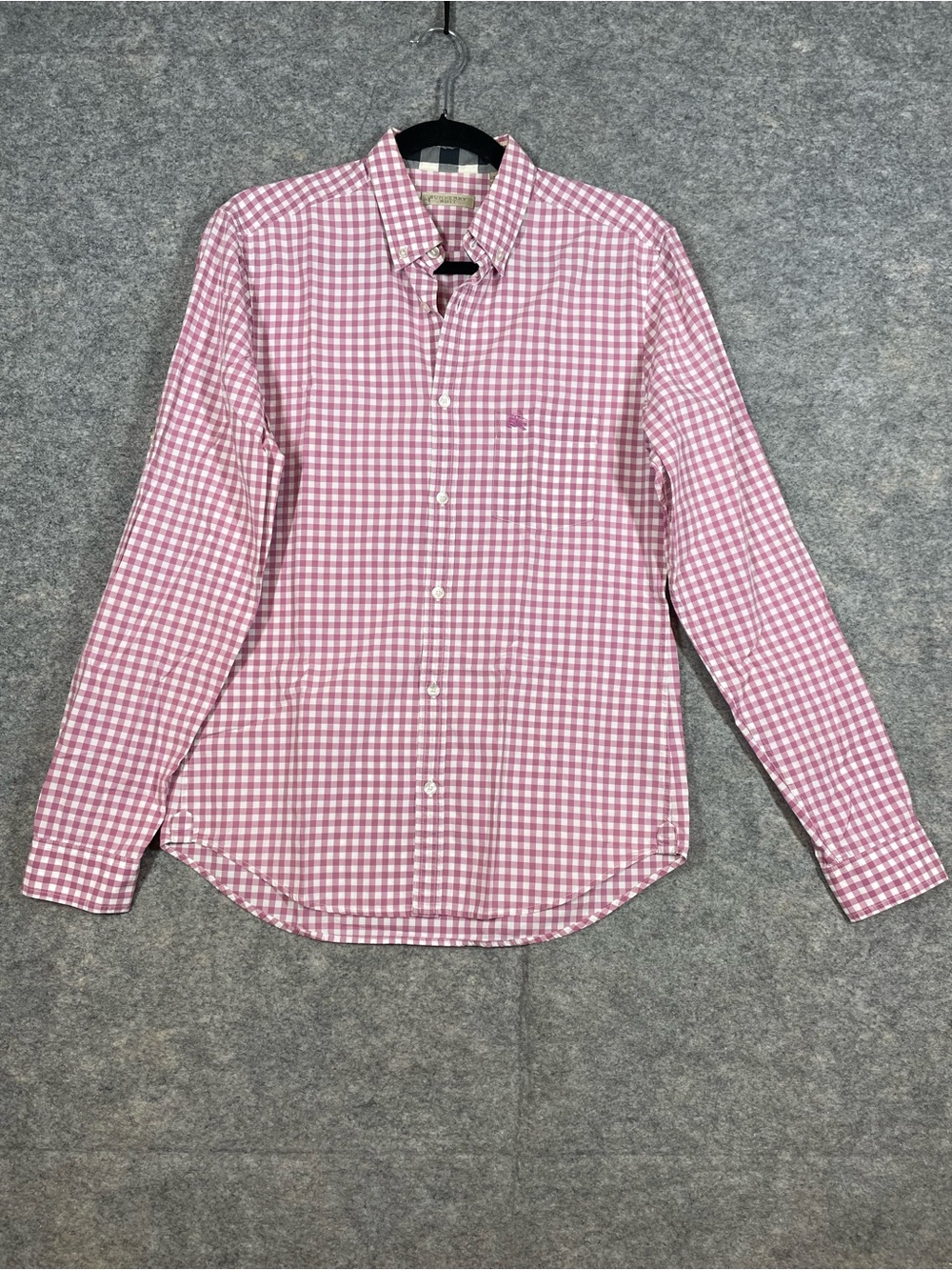 Burberry Brit Pink Gingham Check Shirt Small Long Sleeve Preppy Quiet Luxury